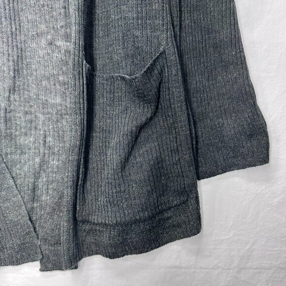 Eileen Fisher Cardigan Womens XL Black 100% Linen Lightweight Open Front Pockets - Picture 4 of 8